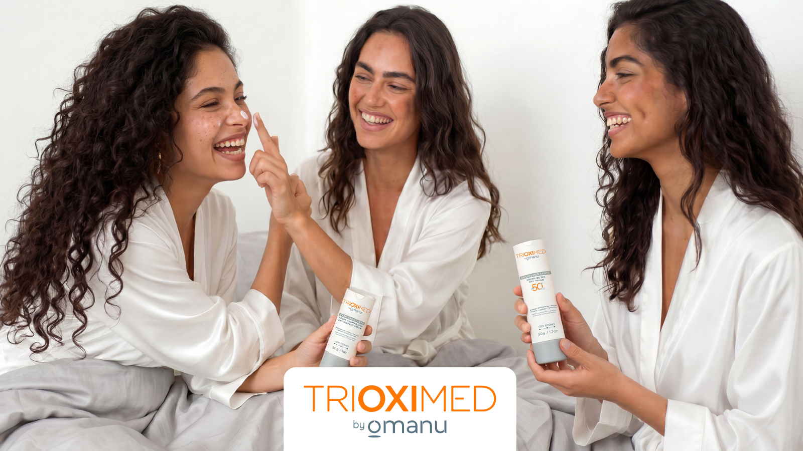 Crema despigmentante Trioximed FPS 50+ para ayudar a reducir manchas en el rostro y unificar el tono de la piel.